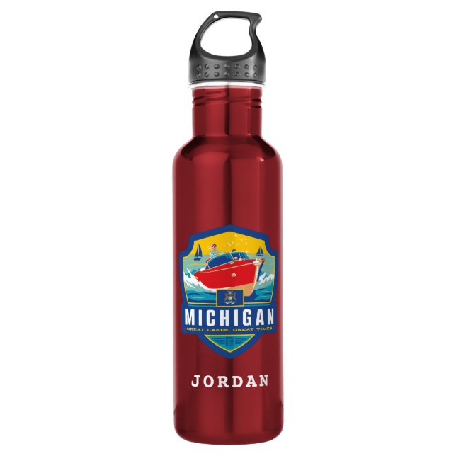 State Pride | Michigan Stainless Steel Water Bottle (Front)