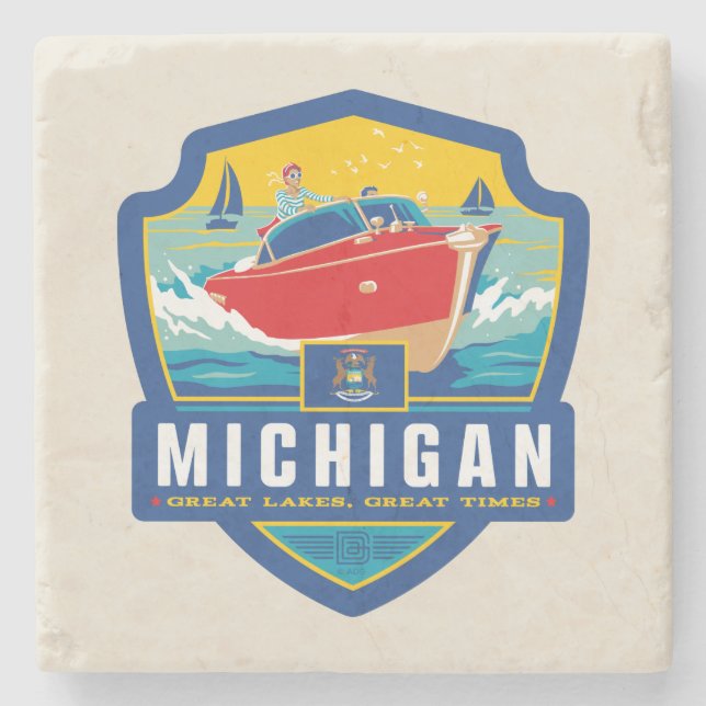 State Pride | Michigan Stone Coaster (Front)