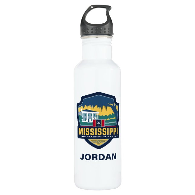 State Pride | Mississippi Stainless Steel Water Bottle (Front)