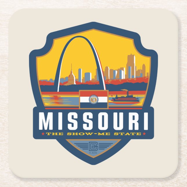 State Pride | Missouri Square Paper Coaster (Front)