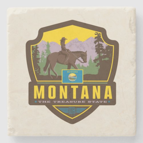 State Pride  Montana Stone Coaster