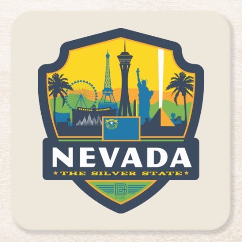 State Pride  Nevada Square Paper Coaster