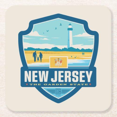 State Pride  New Jersey Square Paper Coaster