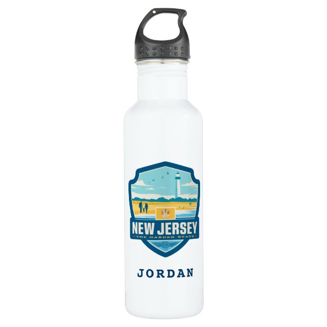 State Pride | New Jersey Stainless Steel Water Bottle (Front)