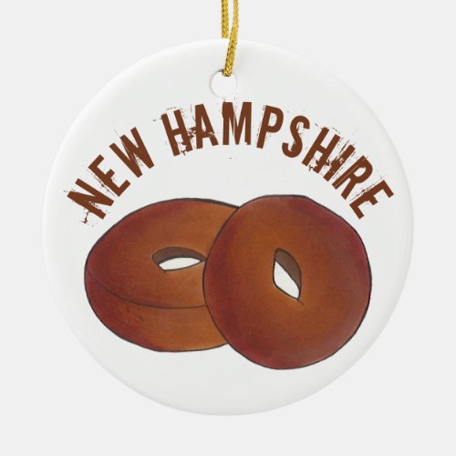 State Pride NH New Hampshire Apple Cider Donuts Ceramic Ornament