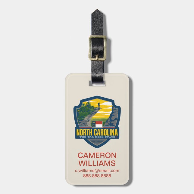 State Pride | North Carolina Luggage Tag (Front Vertical)