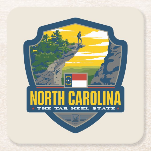 State Pride | North Carolina Square Paper Coaster (Front)