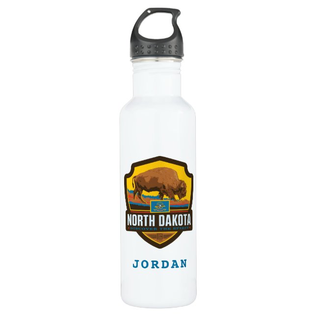 State Pride | North Dakota Stainless Steel Water Bottle (Front)