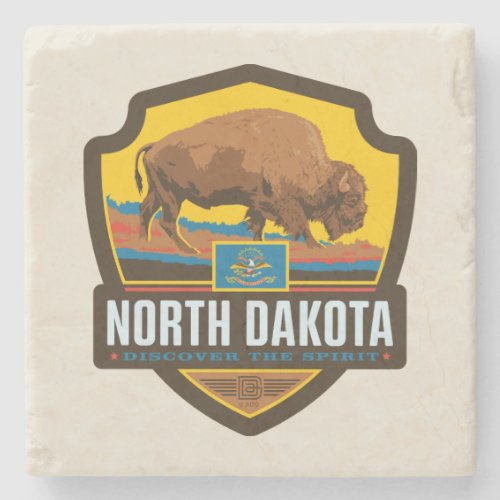 State Pride  North Dakota Stone Coaster