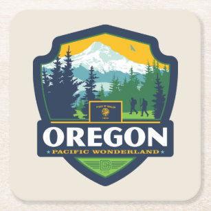 State Pride   Oregon Square Paper Coaster