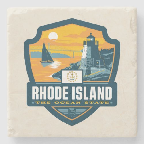 State Pride  Rhode Island Stone Coaster