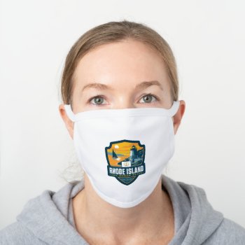 State Pride | Rhode Island White Cotton Face Mask by AndersonDesignGroup at Zazzle
