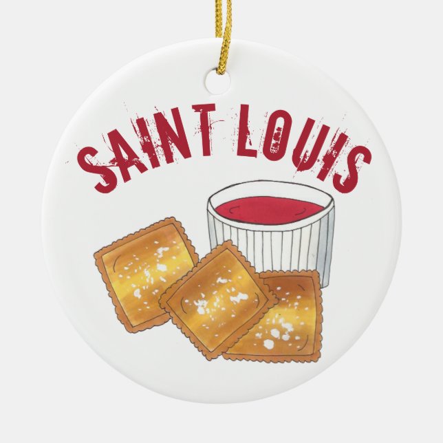 State Pride Saint Louis MO Toasted Fried Ravioli Ceramic Ornament (Front)