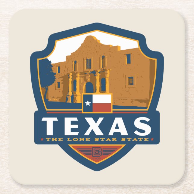 State Pride | Texas Square Paper Coaster (Front)