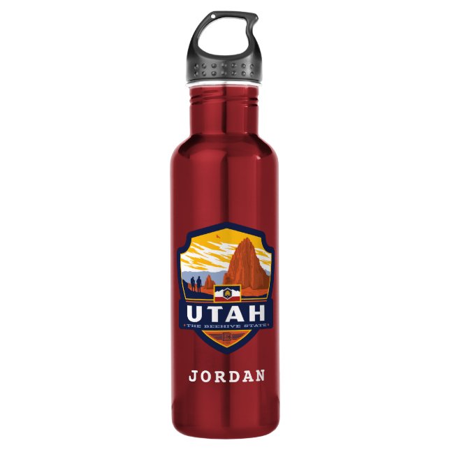 State Pride | Utah Stainless Steel Water Bottle (Front)