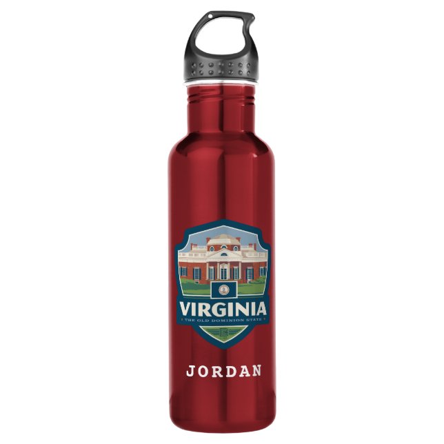 State Pride | Virginia Stainless Steel Water Bottle (Front)