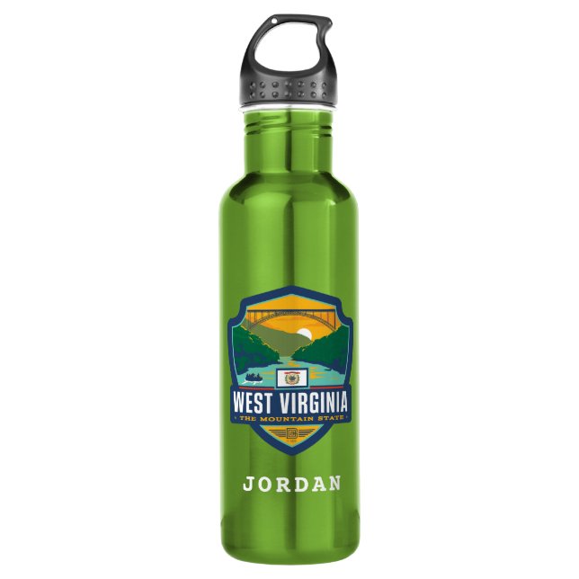 State Pride | West Virginia Stainless Steel Water Bottle (Front)