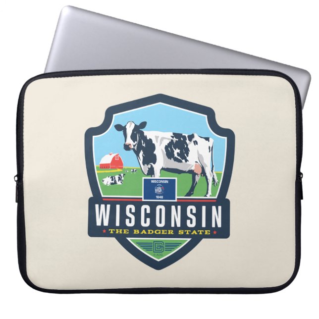 State Pride | Wisconsin 2 Laptop Sleeve (Front)