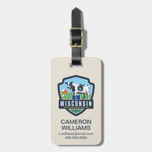 State Pride  Wisconsin 2 Luggage Tag