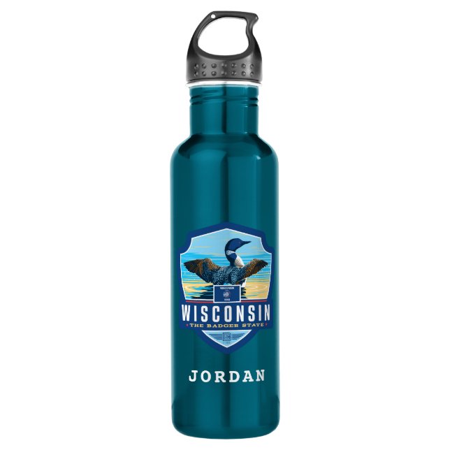 State Pride | Wisconsin Stainless Steel Water Bottle (Front)
