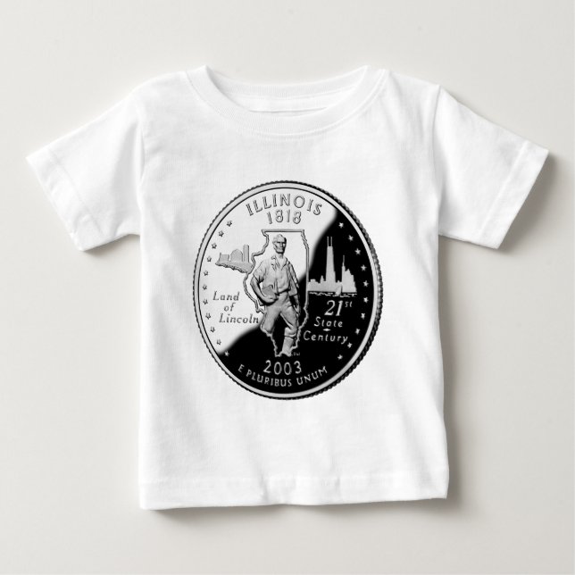 State Quarter of Illinois Reverse Side Faux Baby T-Shirt (Front)