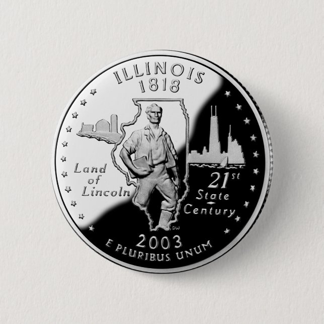 State Quarter of Illinois Reverse Side Faux Button (Front)