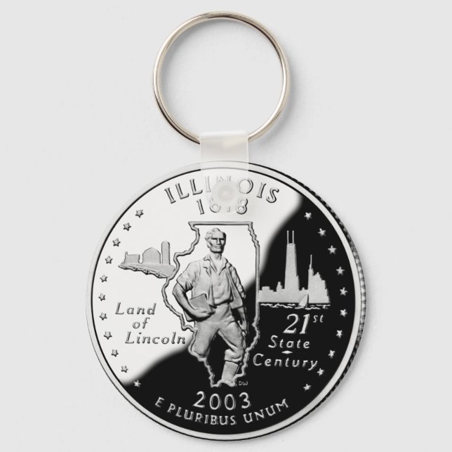 State Quarter of Illinois Reverse Side Faux Keychain (Front)