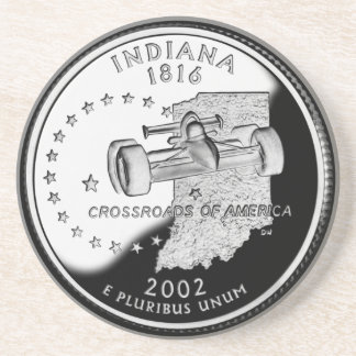State Quarter of Indiana Reverse Side Faux Drink Coaster