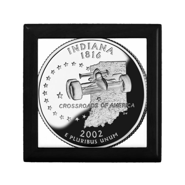 State Quarter of Indiana Reverse Side Faux Keepsake Box (Front)