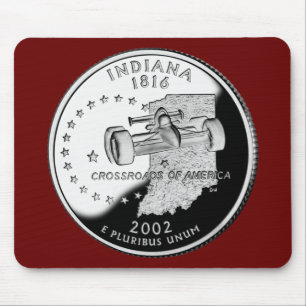 State Quarter of Indiana Reverse Side Faux Mouse Pad