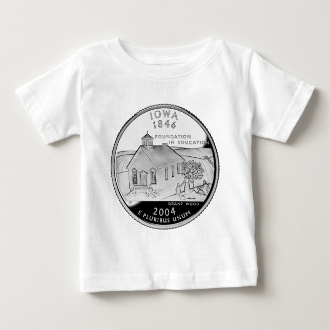 State Quarter of Iowa Reverse Side Faux Baby T-Shirt (Front)
