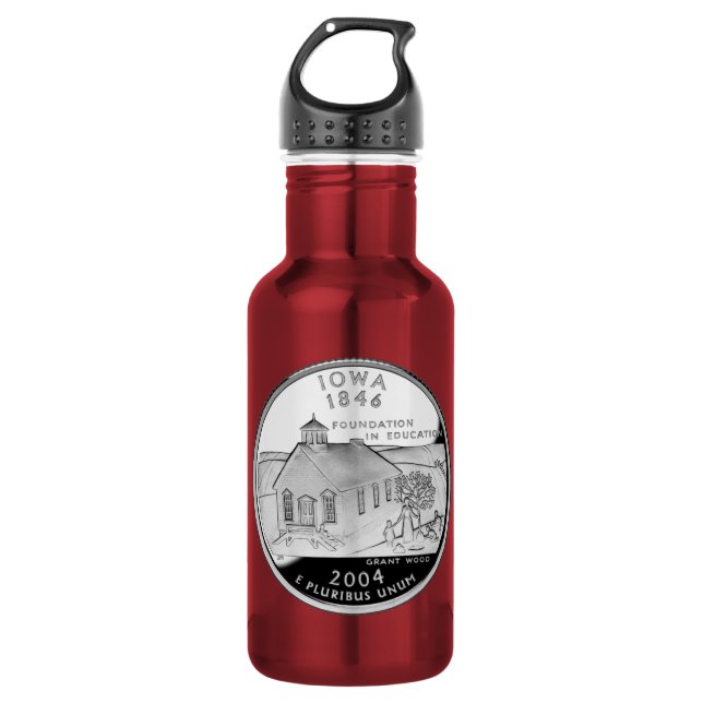 State Quarter of Iowa Reverse Side Faux Water Bottle (Front)