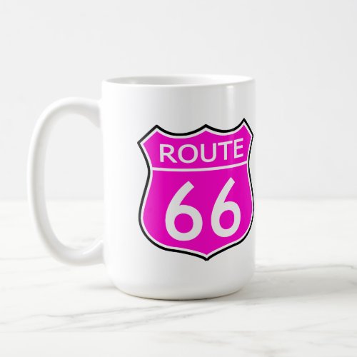 State Route 66 Travel Hot Pink Coffee Mug