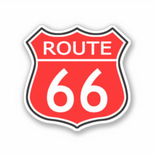 State Route 66 Travel Sticker Red