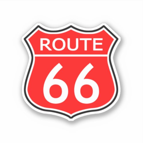 State Route 66 Travel Sticker Red