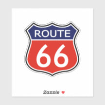 State Route 66 Travel Sticker Red And Blue