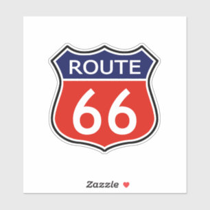 State Route 66 Travel Sticker Red And Blue