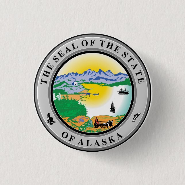 State Seal of Alaska Button (Front)
