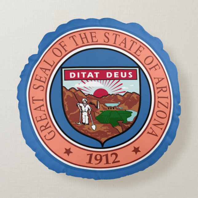 State seal of Arizona Round Pillow (Front)