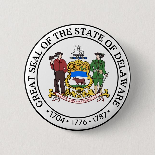 State Seal of Delaware Button (Front)