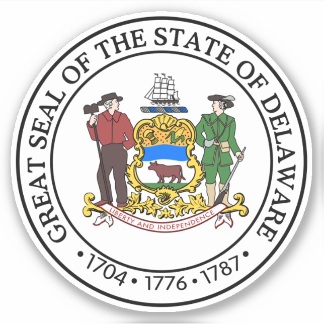 State Seal of Delaware Sticker (Front)