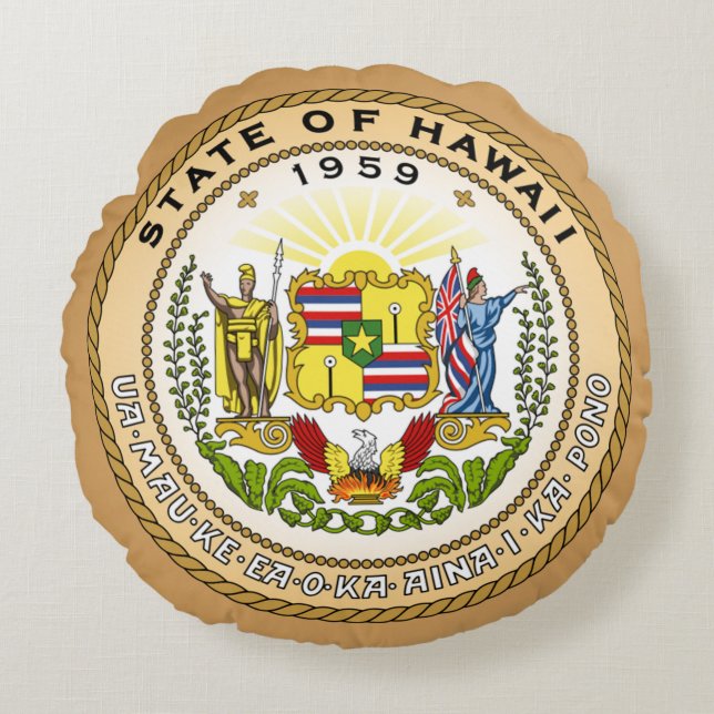 State seal of Hawaii Round Pillow (Front)