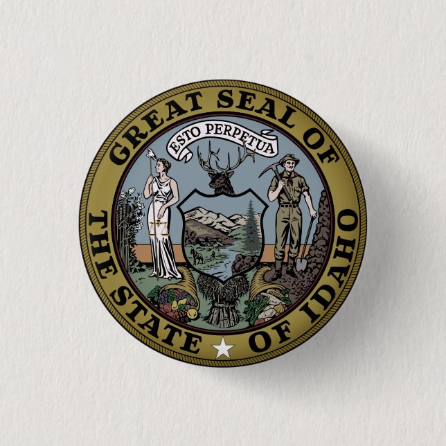 State Seal of Idaho Button (Front)