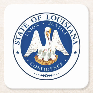 State Seal of Louisiana Square Paper Coaster