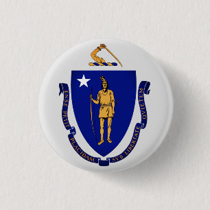 State Seal of Massachusetts Button