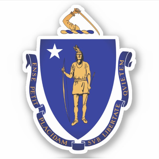State Seal of Massachusetts Sticker (Front)