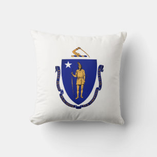 State Seal of Massachusetts Throw Pillow