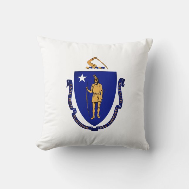 State Seal of Massachusetts Throw Pillow (Front)