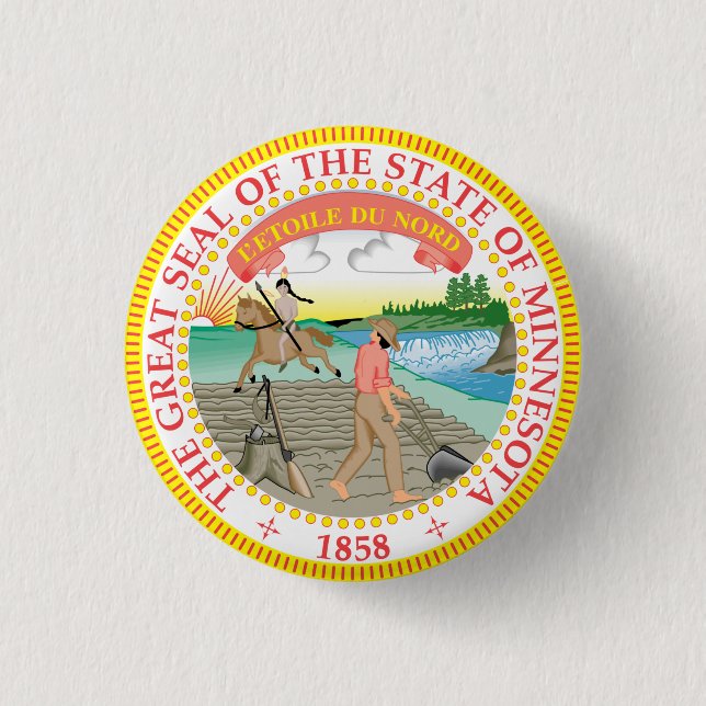 State Seal of Minnesota Button (Front)