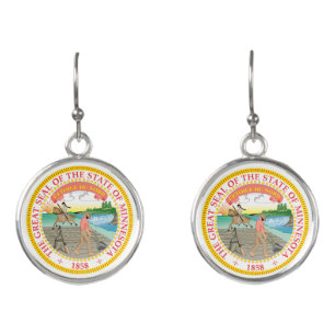 State Seal of Minnesota Earrings